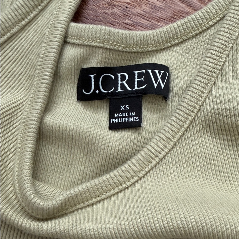 J. Crew Light Green Ribbed Tank Top - Picture 2 of 4